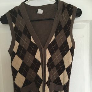 Brown J Crew Sweater Vest